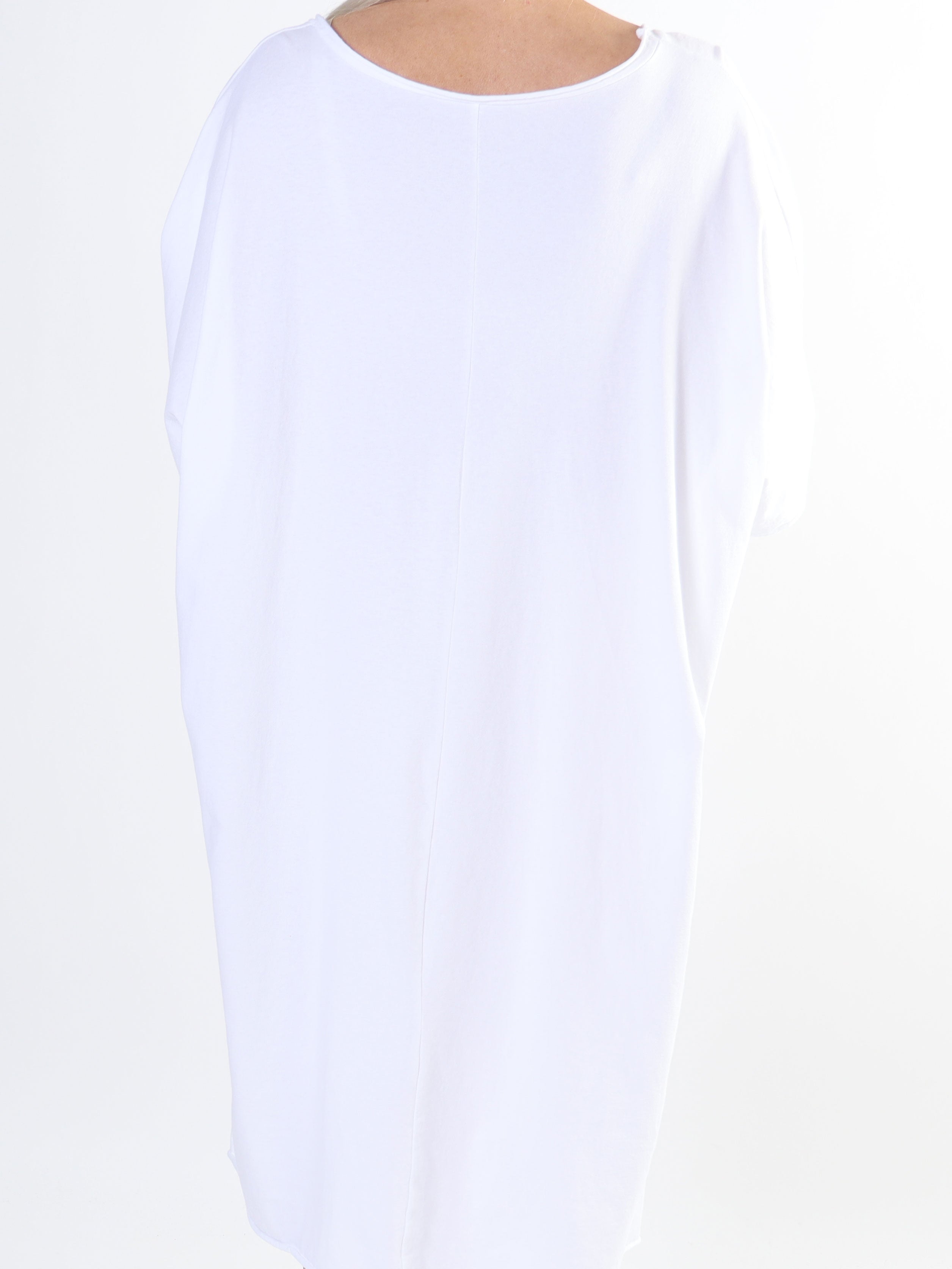 Shila - T-shirtklänning i bomull med paljetthjärta i plusstorlek